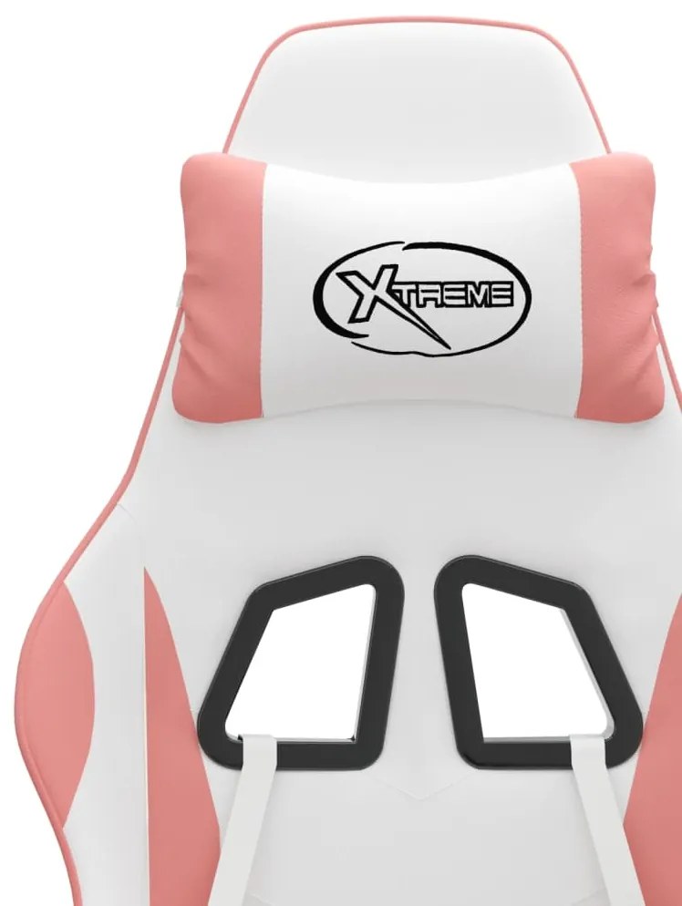 Καρέκλα Gaming Λευκό και Ροζ από Συνθετικό Δέρμα - Λευκό