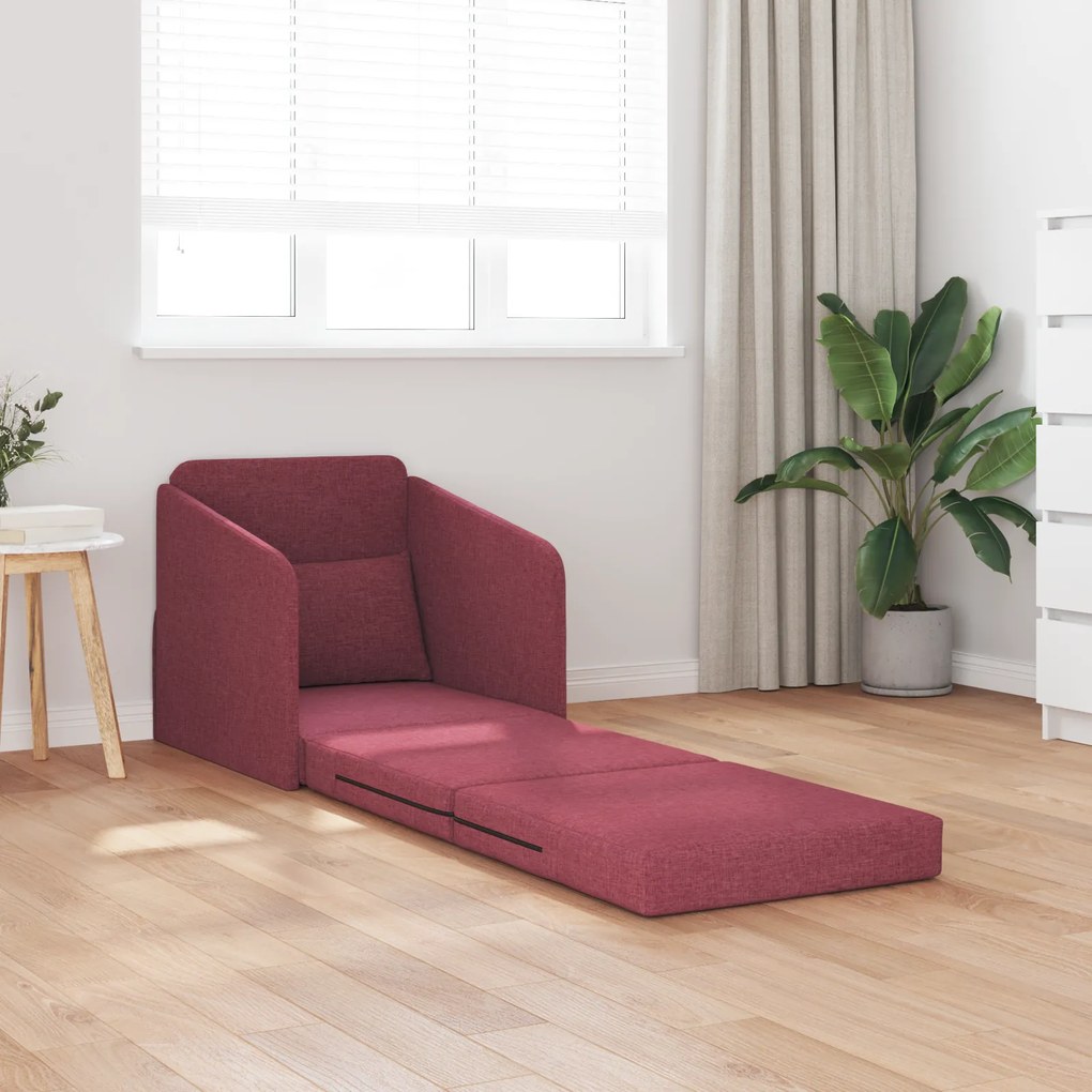 vidaXL Καναπές Κρεβάτι 2 σε 1 Μπορντό 65x80x83 εκ. Υφασμάτινος