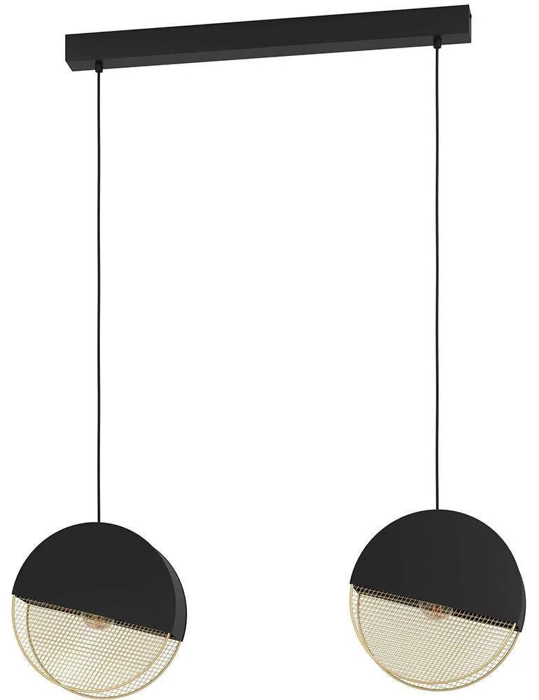 Φωτιστικό Οροφής Mumbles 43812 86x9x110cm 2xΕ27 40W Black-Gold Eglo Ατσάλι