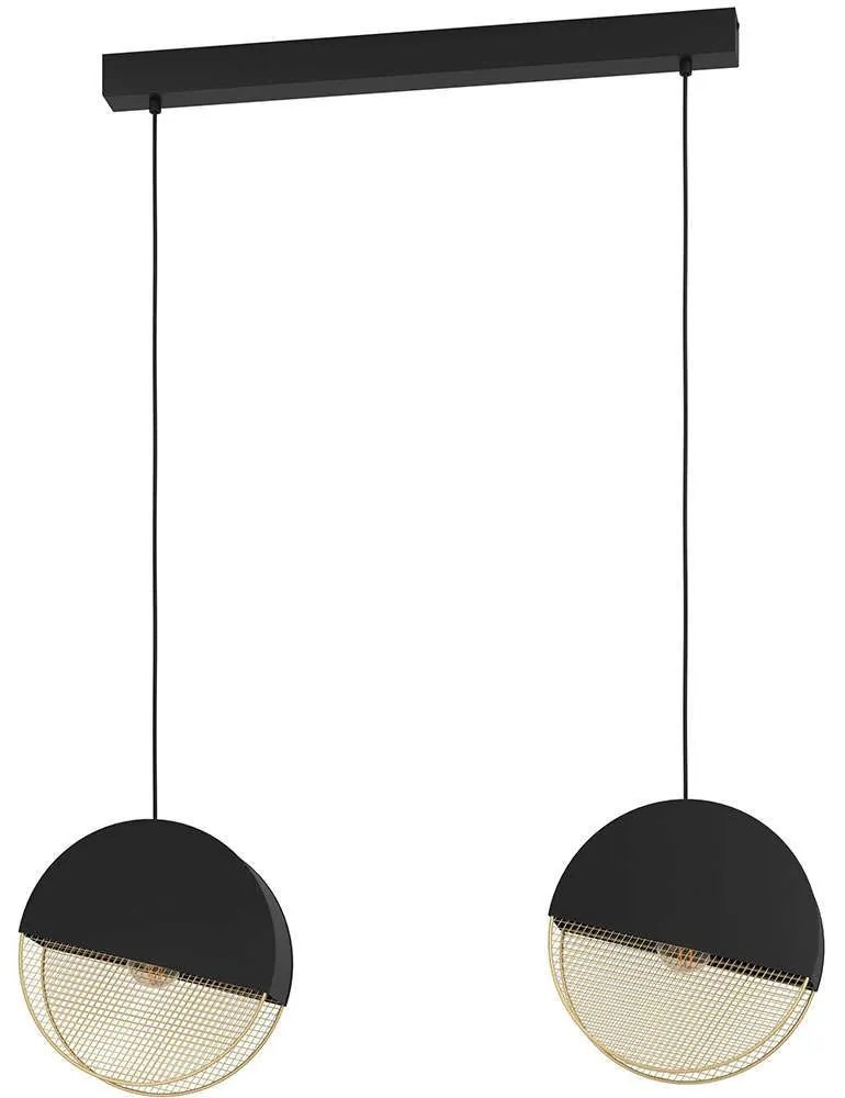 Φωτιστικό Οροφής Mumbles 43812 86x9x110cm 2xΕ27 40W Black-Gold Eglo Steel