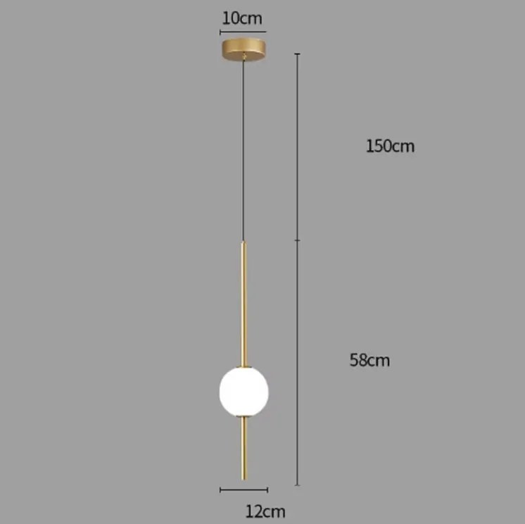 SE LED 12 AMALFI PENDANT GOLD 7W 3CCT 12*100cm IP20 220V 2 YEARS WARRANTY