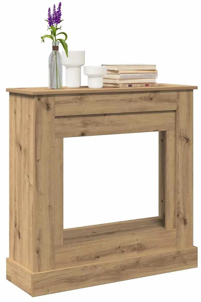 vidaXL Πλαίσιο Τζακιού Αρτισιανή Δρυς 90x30x90 εκ. από Επεξ. Ξύλο