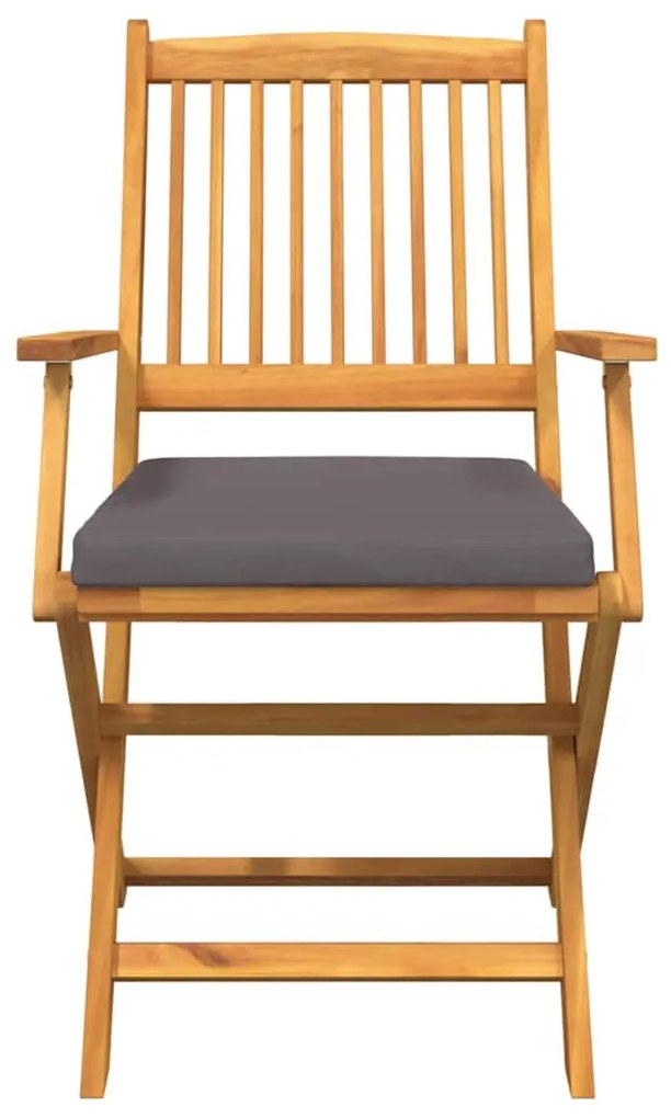 vidaXL Πτυσσόμενη Καρέκλα με μαξιλάρι 8 pcs Γκρι 49 x 57.5 x 92εκ