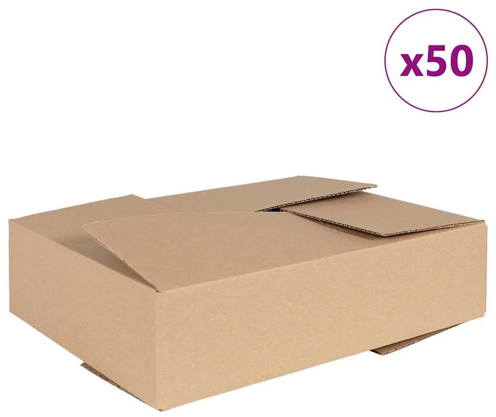 vidaXL Πτυσσόμενο Κουτί 50 pcs Καφέ 40 x 30 x 10 εκ. Χαρτόνι