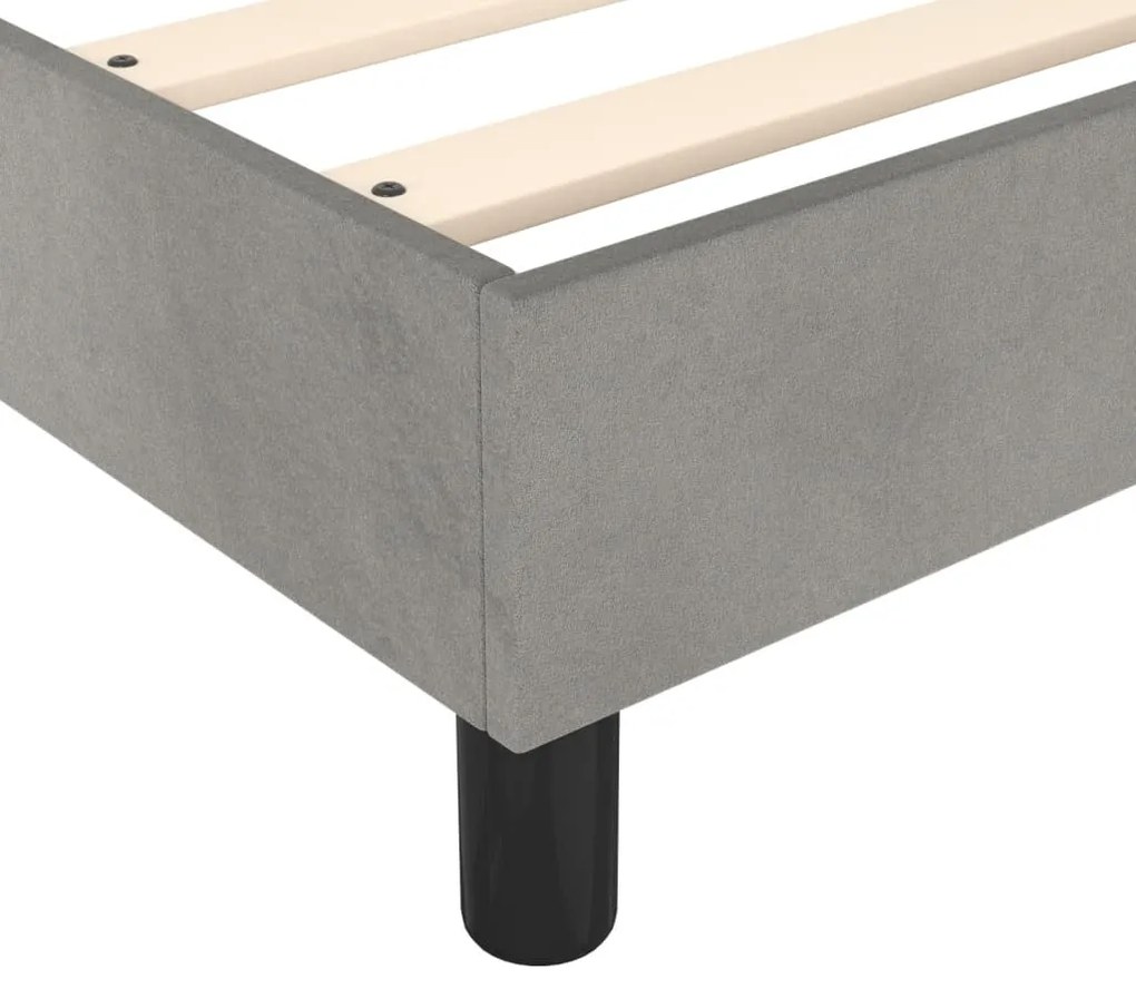 Κρεβάτι Boxspring με Στρώμα Ανοιχτό Γκρι 100x200 εκ. Βελούδινο - Γκρι