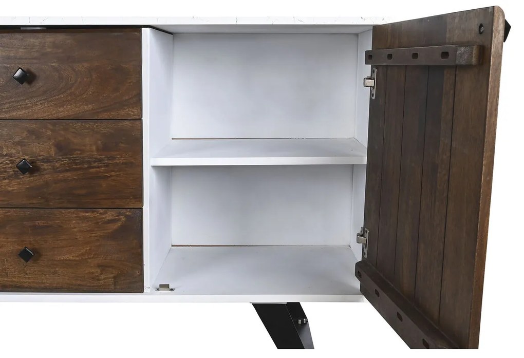 Σκευοθήκη DKD Home Decor Λευκό Σκούρο καφέ Ξύλο από Μάνγκο 150 x 40 x 80 cm