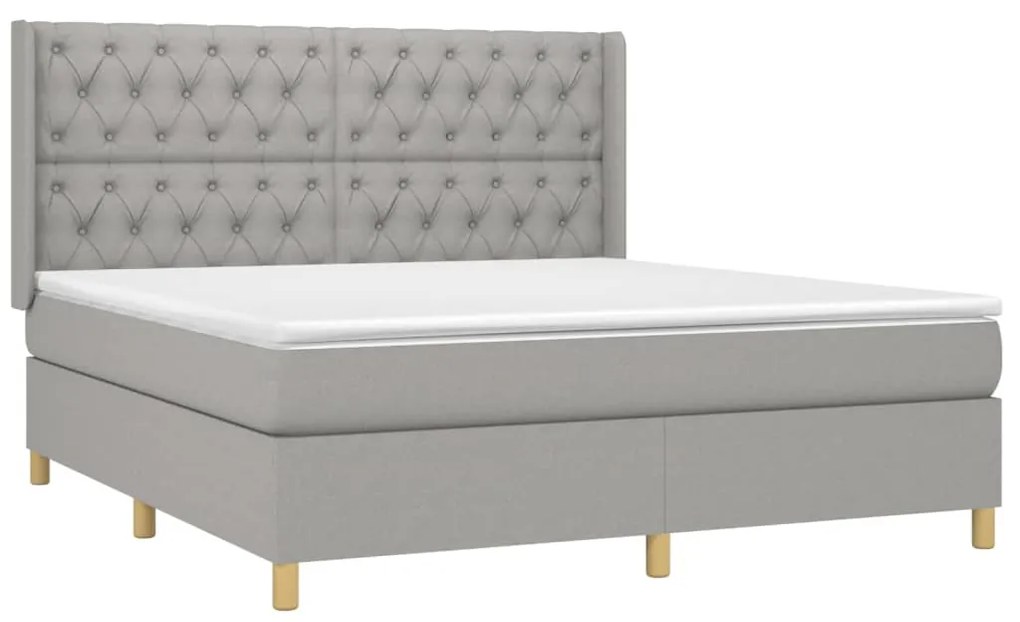 vidaXL Κρεβάτι Boxspring με Στρώμα Αν. Πράσινο 160x200εκ Υφασμάτινο