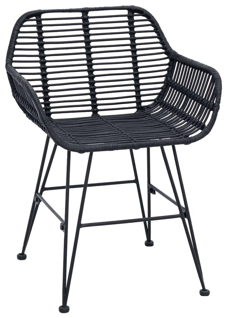 vidaXL Καρέκλα τραπεζαρίας 2 pcs Μαύρο 55 x 50 x 74 εκ