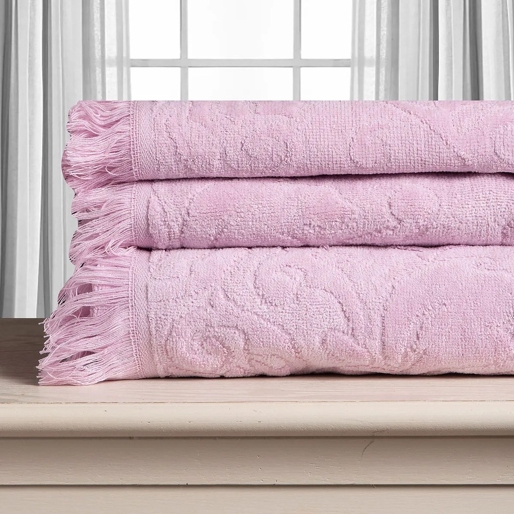Πετσέτα Προσώπου (50x100) Silk Fashion Alicia 520gsm Ροζ