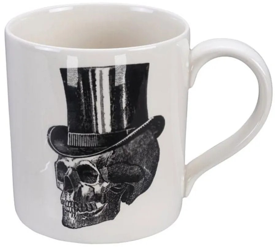 Κούπα Skull Top Hat 20179 400ml White-Black Homelab Πορσελάνη