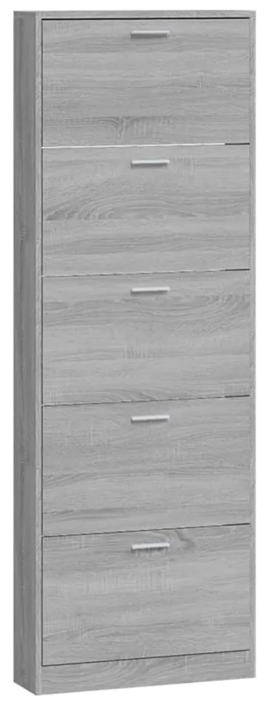 vidaXL Παπουτσοθήκη Γκρι Sonoma 59x17x169 εκ. από Επεξεργασμένο Ξύλο