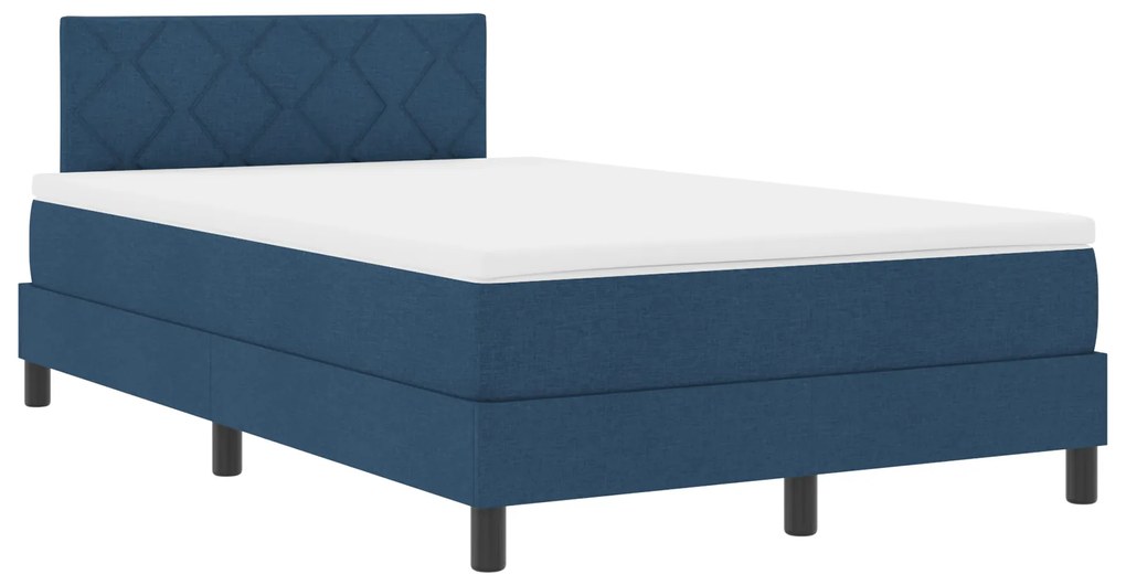 vidaXL Κρεβάτι Box Spring με Στρώμα Μπλε 120x200 εκ. Υφάσματος