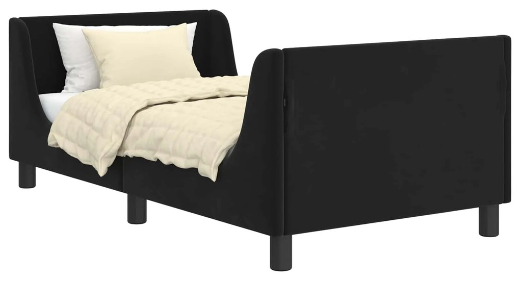 vidaXL Κρεβάτι Παιδικής Κρεβατοκάμαρας με Κεφαλάκι Μαύρο 80 x 160 cm