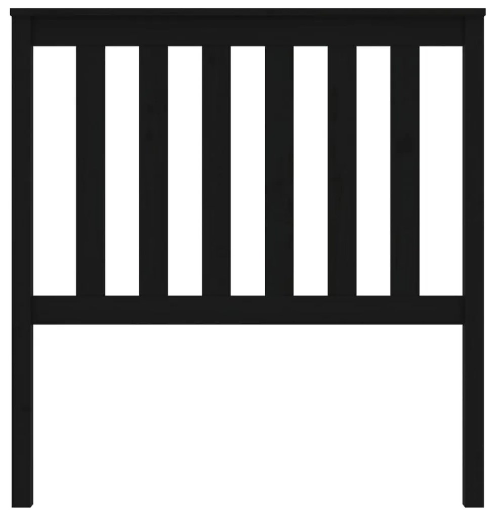 vidaXL Κεφαλάρι Κρεβατιού Μαύρο 96x6x101 εκ. από Μασίφ Ξύλο Πεύκου