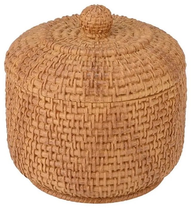 Δοχείο Για Βαμβάκι Rope 02-25816 10x10,6cm Brown Estia Πολυρεσίνη