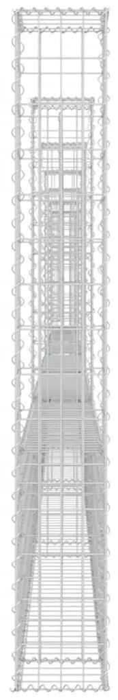 vidaXL Συρματοκιβώτιο σε U Σχήμα με 7 Στύλους 740x20x150 εκ Σιδερένιο
