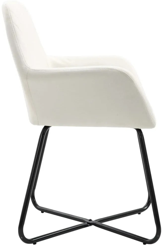 vidaXL Καρέκλες Τραπεζαρίας 2 τεμ. Κρεμ Υφασμάτινες