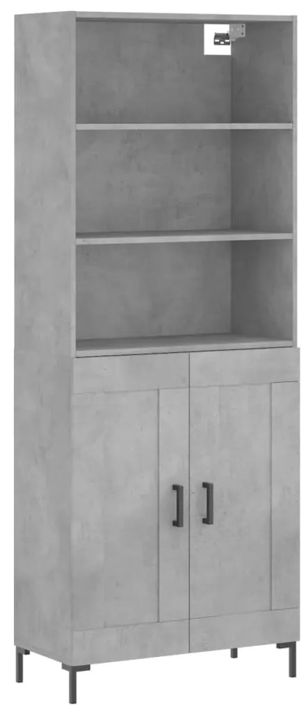 vidaXL Ντουλάπι Γκρι Σκυροδέματος 69,5x34x180 εκ. Επεξεργασμένο Ξύλο