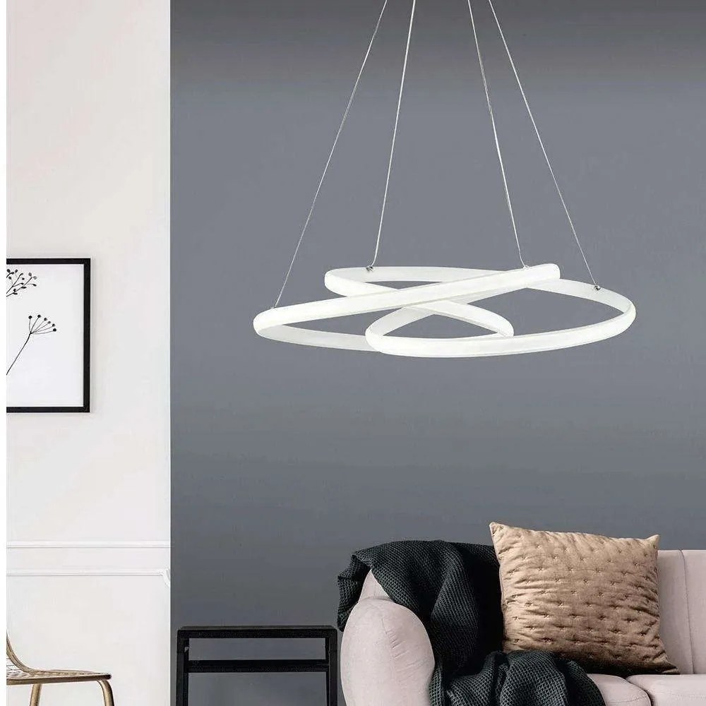 Φωτιστικό Οροφής Giove/B 2413 Φ51,5x25/90cm 48W White Sikrea Aluminum,Acrylic