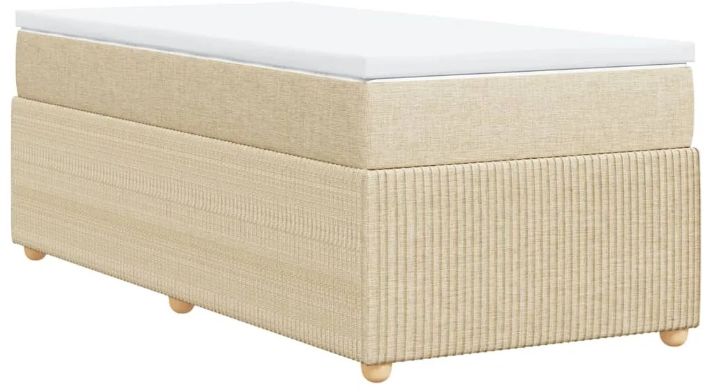 vidaXL Κρεβάτι Boxspring με Στρώμα Κρεμ 80 x 200 εκ. Υφασμάτινο
