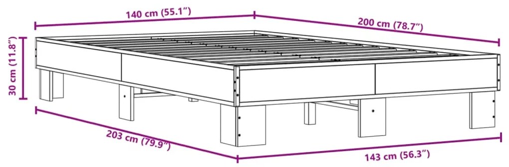 ΠΛΑΙΣΙΟ ΚΡΕΒΑΤΙΟΥ ΜΑΥΡΟ 140X200 ΕΚ. ΕΠΕΞΕΡΓ. ΞΥΛΟ ΚΑΙ ΜΕΤΑΛΛΟ 845857