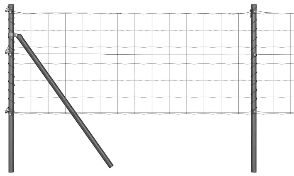 vidaXL Φράχτης με Στήλες. Γκρι 0.4 x 10 μ Ατσάλι