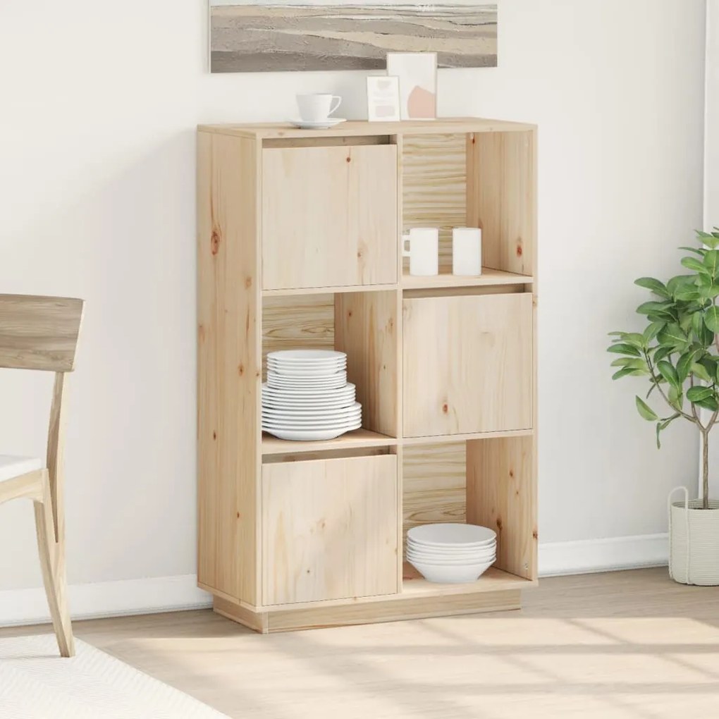 vidaXL Ντουλάπι Ψηλό 74 x 35 x 117 εκ. από Μασίφ Ξύλο Πεύκου