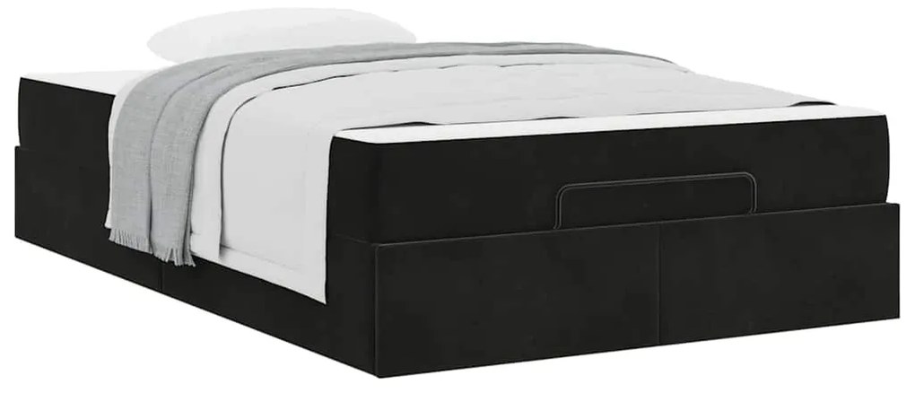 vidaXL Σκελετός Κρεβατιού με στρώμα Μαύρο 140 x 190 cm Βελούδο