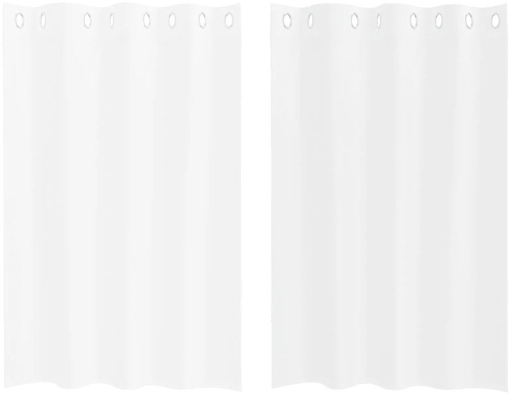vidaXL Κουρτίνες με κουρτίνες 2 pcs Λευκό 140 x 140 εκ. Πολυεστέρας