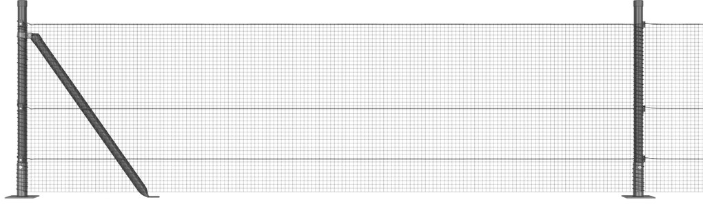vidaXL Σετ Στηλών Περίφραξης Σετ 2 Γκρι Ατσάλι 10 x 0.5 m Σκληρό