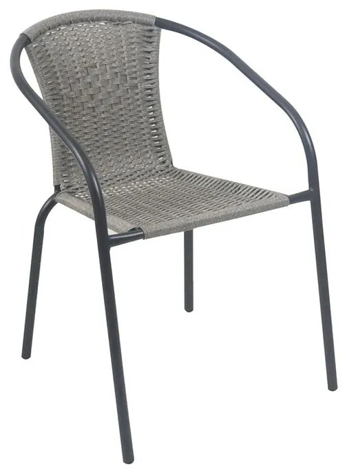 BALENO-W Πολυθρόνα Στοιβαζόμενη, Μέταλλο Βαφή Μαύρο, Wicker Mixed Grey  52x60x72cm [-Γκρι-, -Μαύρο-] [-Wicker-, -Μέταλλο-] Ε2401,20