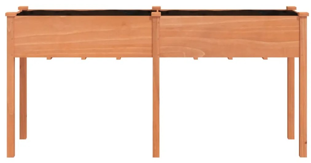 vidaXL Γλάστρα με Επένδυση Καφέ 161x45x76 εκ. από Μασίφ Ξύλο Ελάτης