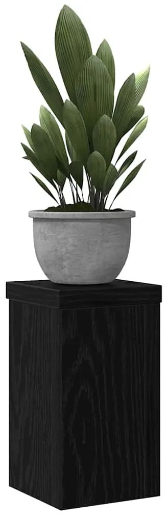 vidaXL Βάση φυτών 2 pcs Μαύρη δρυς 10 x 10 x 18 cm Επεξεργασμένο ξύλο