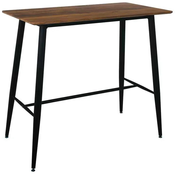 Τραπέζι BAR LAVIDA 120x60 Antique Oak, Μεταλ.Μαύρο