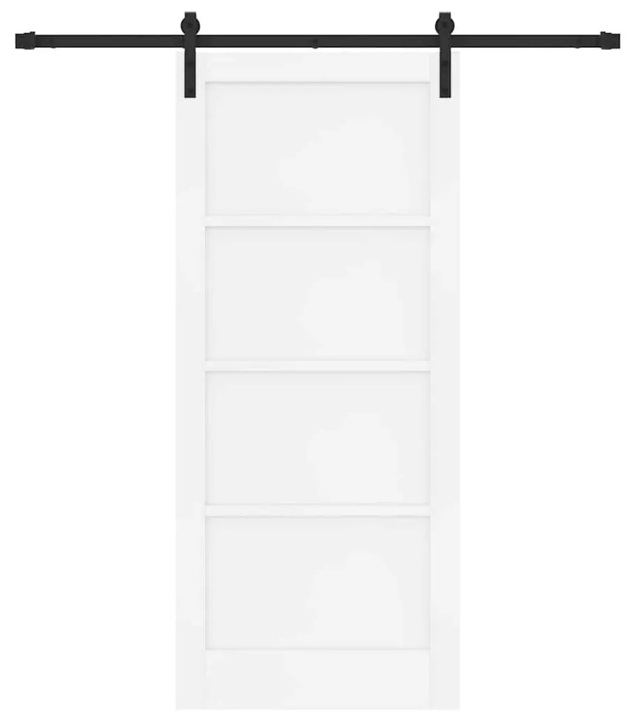 vidaXL Συρόμενη Πόρτα Λευκό και μαύρο 86 x 198.5 cm