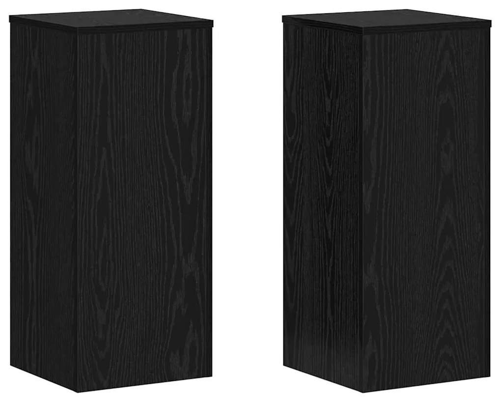 vidaXL Βάση φυτών 2 pcs Μαύρη Οξυά 30 x 30 x 70 εκ. Επεξεργασμένο ξύλο
