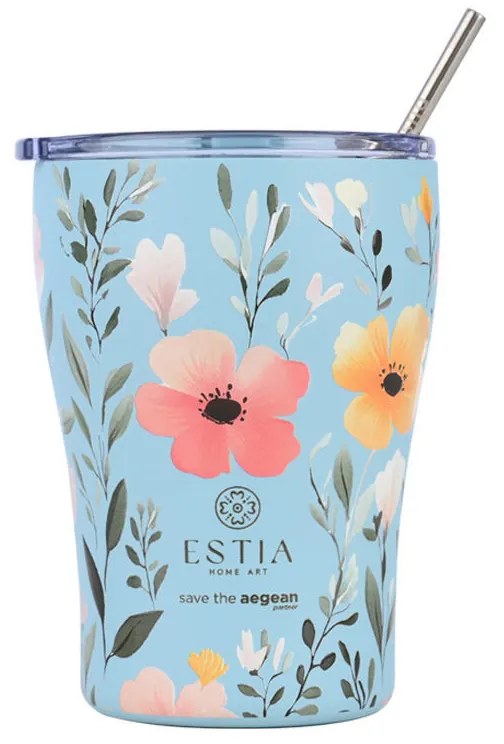 Θερμός-Ποτήρι Ανοξείδωτο Coffee Mug Sky Garden Save The Aegean 350ml-9x13εκ. Estia 01-31695