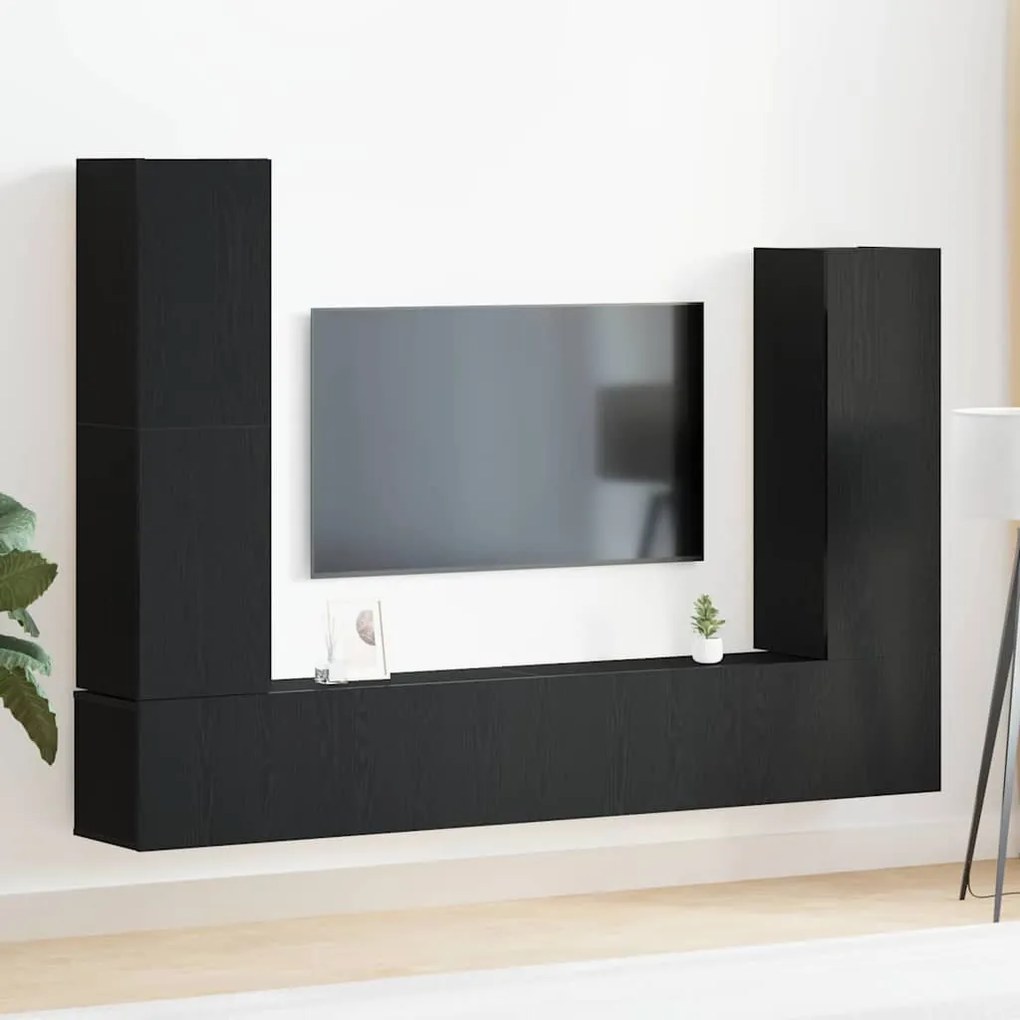vidaXL Σετ επίπλου τηλεόρασης 6 pcs Μαύρη δρυς 30.5 x 30 x 110 εκ.