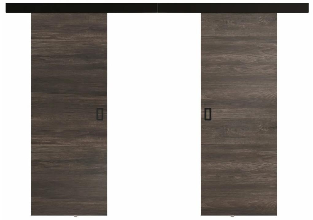 Συρόμενες πόρτες Dover 199, 38 kg, Σκούρα φλαμουριά, Πλαστικοποιημένη μοριοσανίδα, Καφέ, Αλουμίνιο | Epipla1.gr