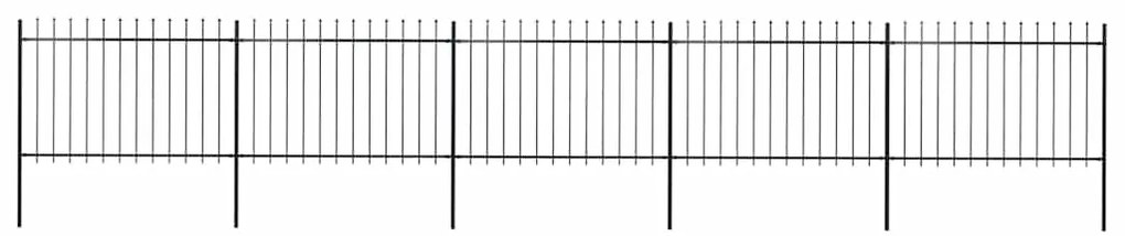 vidaXL Φράχτης Κήπου με Κορυφή Δόρυ από Ατσάλι 892,5 x 120 εκ. Μαύρος