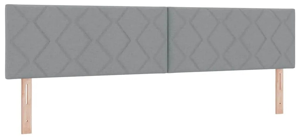 vidaXL Κρεβάτι box spring με στρώμα Ανοιχτό γκρι 200 x 200 cm ύφασμα