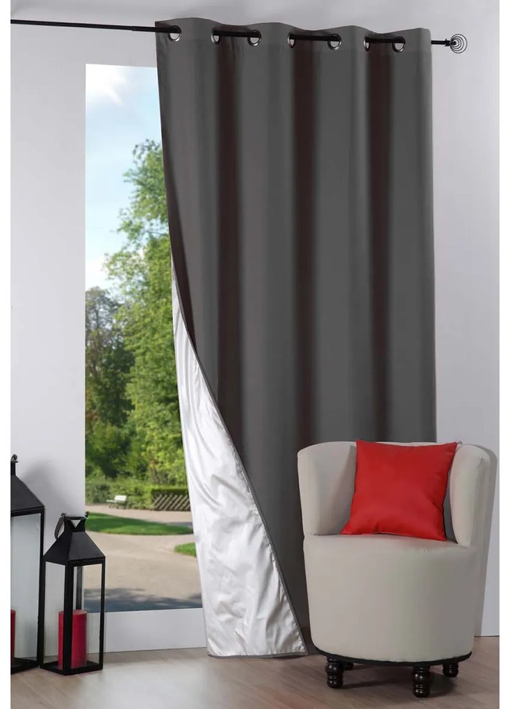 Θερμομονωτική Κουρτίνα Συσκότισης (135x240) Με Τρουκς S-F Nelson Anthracite R64689311