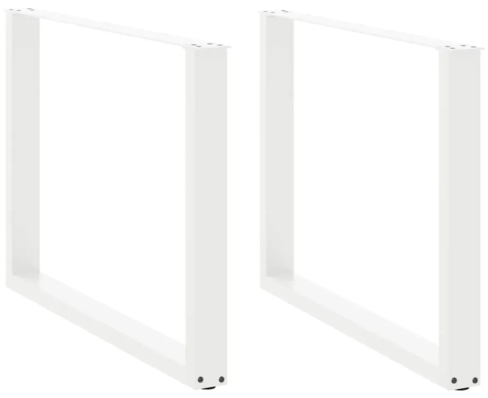 vidaXL Πόδια Τραπεζαρίας σε Σχήμα U 2 τεμ. Λευκά 100x(72-73) εκ. Ατσάλι