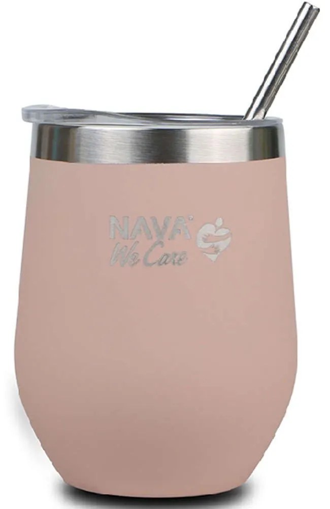 Ποτήρι - Θερμός Με Καλαμάκι We Care 10-262-100 Φ9x14cm 360ml Pink Nava