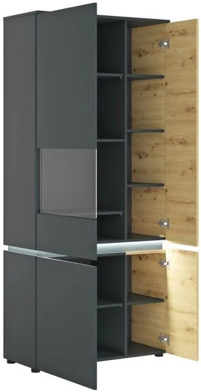 Βιτρίνα Glimmer ψηλή-Fusiko-Mavro-Αριστερή