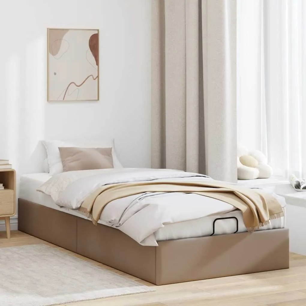 Οθωμανικό κρεβάτι χωρίς στρώμα Cappucino 80x200 cm Faux Leather - Καφέ