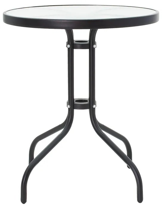 Τραπέζι Watson pakoworld μέταλλο μαύρο-γυαλί Φ60x70εκ (1 τεμάχια)