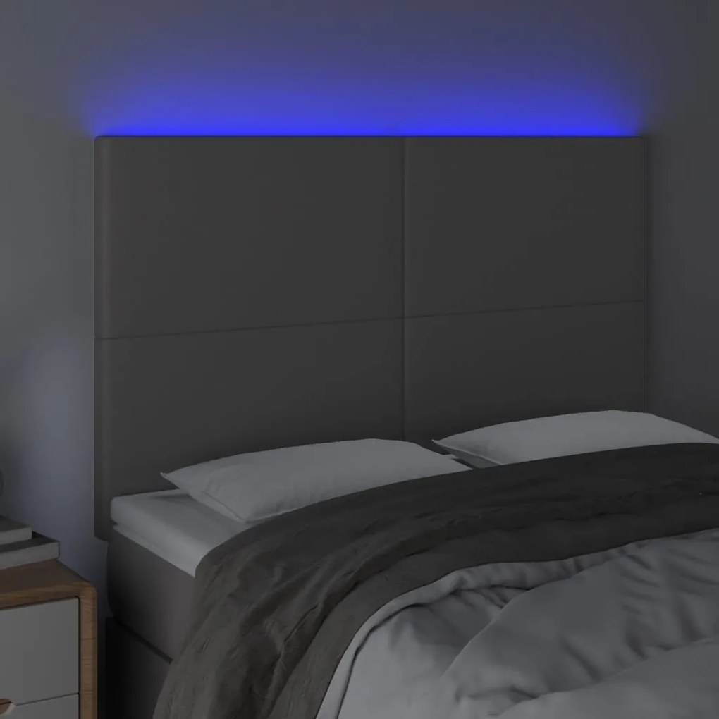 Κεφαλάρι Κρεβατιού LED Γκρι 144x5x118/128 εκ - Γκρι