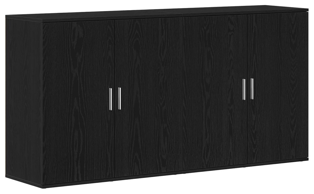 vidaXL Μπουφέδες 2 τεμάχια Μαύρος Δρύς 79x38x80 εκ Επεξεργασμένο Ξύλο