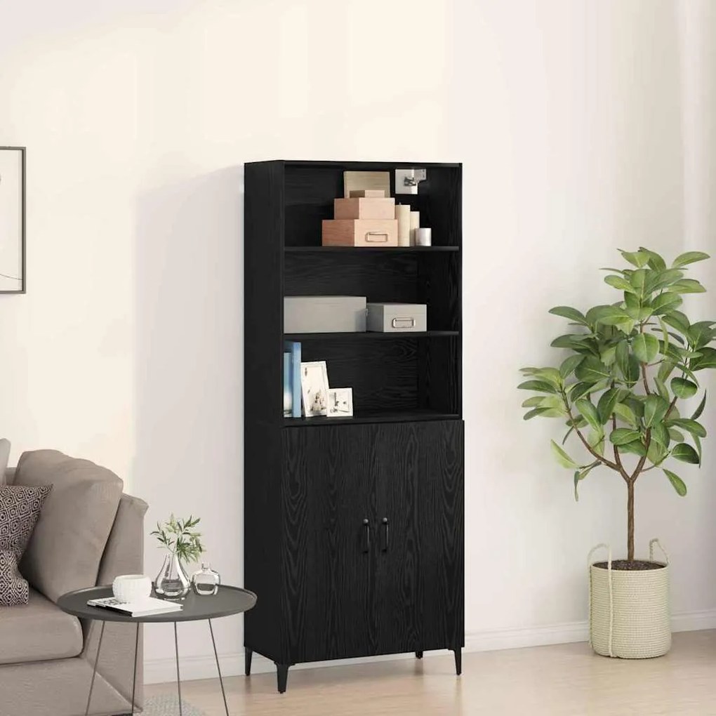 vidaXL Πλαϊνό γραφείο Μαύρη δρυς 69.5 x 32.5 x 180 εκ